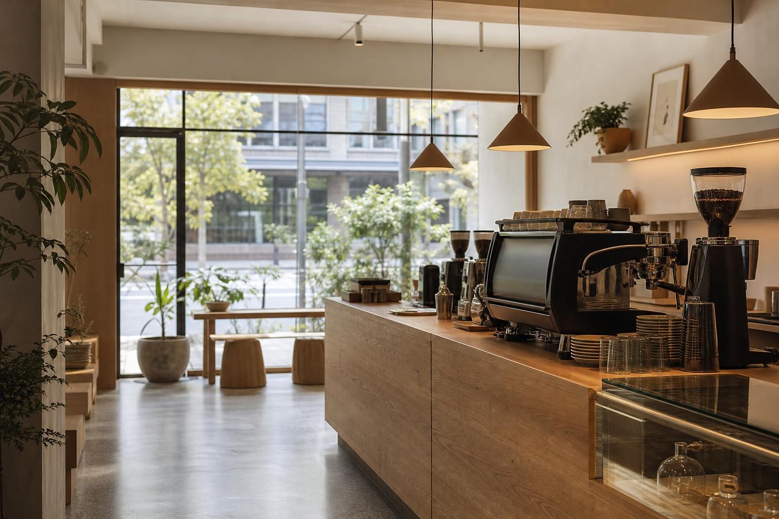 hankcafe 門市吧台與木質座位，牆面燈光溫暖，吧台上擺放手沖器具